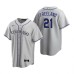 Men's Nike Colorado Rockies #21 Kyle Freeland Gray Road Stitched Baseball Jersey