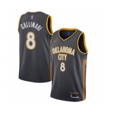 Men's Oklahoma City Thunder #8 Danilo Gallinari Swingman Charcoal Basketball Stitched Jersey - 2019 20 City Edition