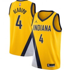 Men's Indiana Pacers #4 Victor Oladipo Jordan Brand Gold 2020-21 Swingman Stitched Jersey