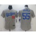 Men's Los Angeles Dodgers #55 Albert Pujols Grey Nike Road Flex Base Authentic Collection Baseball Stitched Jersey