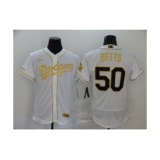 Men's Los Angeles Dodgers #50 Mookie Betts Gold 2020 Flexbase Stitched Jersey