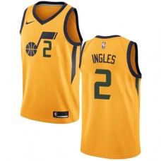 Men's Nike Utah Jazz #2 Joe Ingles Yellow NBA Swingman Statement Edition Jersey