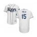 Men's Tampa Bay Rays #15 Emilio Pagan Home White Home Flex Base Authentic Collection Baseball Player Stitched Jersey