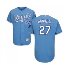 Men's Kansas City Royals #27 Raul Mondesi Light Blue Alternate Flex Base Authentic Collection Baseball Jersey