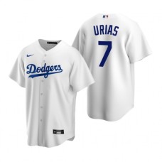 Men's Nike Los Angeles Dodgers #7 Julio Urias White Home Stitched Baseball Jersey