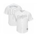 Men's Los Angeles Dodgers #10 Justin Turner Redturn2 Authentic White 2019 Players Weekend Baseball Jersey