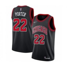 Men's Chicago Bulls #22 Otto Porter Authentic Black Finished Basketball Stitched Jersey - Statement Edition