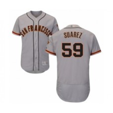 Men's San Francisco Giants #59 Andrew Suarez Grey Road Flex Base Authentic Collection Baseball Player Stitched Jersey