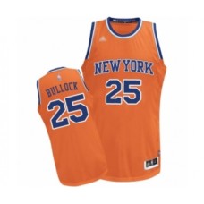 Men's New York Knicks #25 Reggie Bullock Authentic Orange Alternate Basketball Jersey