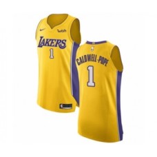 Men's Los Angeles Lakers #1 Kentavious Caldwell-Pope Authentic Gold Home Basketball Jersey - Icon Edition