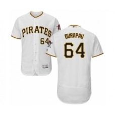 Men's Pittsburgh Pirates #64 Montana DuRapau White Home Flex Base Authentic Collection Baseball Player Stitched Jersey