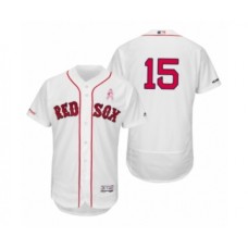 Men's Dustin Pedroia Boston Red Sox #15 White 2019 Mothers Day flex base Stitched Jersey