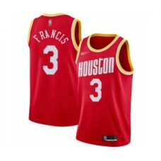 Men's Houston Rockets #3 Steve Francis Authentic Red Hardwood Classics Finished Basketball Stitched Jersey