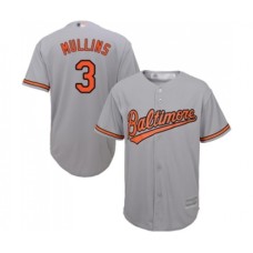 Men's Baltimore Orioles #3 Cedric Mullins Replica Grey Road Cool Base Baseball Jersey