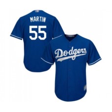 Men's Los Angeles Dodgers #55 Russell Martin Replica Royal Blue Alternate Cool Base Baseball Jersey