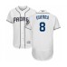 Men's San Diego Padres #8 Javy Guerra White Home Flex Base Authentic Collection Baseball Player Stitched Jersey