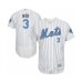 Men's New York Mets #3 Tomas Nido Authentic White 2016 Father's Day Fashion Flex Base Baseball Player Stitched Jersey