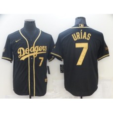 Men's Nike Los Angeles Dodgers #7 Julio Urias Black Gold Authentic Stitched Jersey