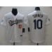 Men's Nike Los Angeles Dodgers #10 Justin Turner White Game Champions Authentic Stitched Jersey