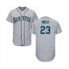 Men's Seattle Mariners #23 Austin Nola Grey Road Flex Base Authentic Collection Baseball Player Stitched Jersey