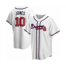 Men's Chipper Jones #10 Atlanta Braves White Replica Home Stitched Jersey