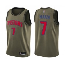 Men's Detroit Pistons #7 Thon Maker Swingman Green Salute to Service Basketball Jersey