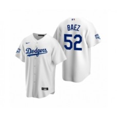 Men's Los Angeles Dodgers #52 Pedro Baez White 2020 World Series Champions Replica Stitched Jersey