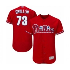 Men's Philadelphia Phillies #73 Deivy Grullon Red Alternate Flex Base Authentic Collection Baseball Player Stitched Jersey