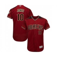 Men's Arizona Diamondbacks #10 Adam Jones Red Alternate Authentic Collection Flex Base Baseball Jersey