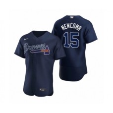 Men's Atlanta Braves #15 Sean Newcomb Nike Navy Authentic 2020 Alternate Stitched Jerseys