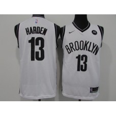 Men's Nike Brooklyn Nets #13 James Harden Authentic White Basketball Stitched Jersey