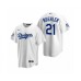 Men's Los Angeles Dodgers #21 Walker Buehler White 2020 World Series Champions Replica Stitched Jersey