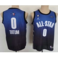 Men's Boston Celtics #0 Jayson Tatum Navy Blue 2022 All Star 6 Patchs Icon Sponsor Swingman Stitched Jersey