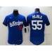 Men's Los Angeles Dodgers #55 Albert Pujols Blue Elite City Player Stitched Jersey