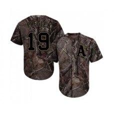 Men's Oakland Athletics #19 Josh Phegley Authentic Camo Realtree Collection Flex Base Baseball Jersey