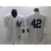 Men's New York Yankees #42 Mariano Rivera White Game Authentic Collection Stitched Jersey