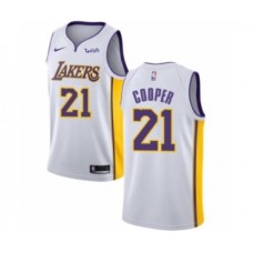 Men's Los Angeles Lakers #21 Michael Cooper Authentic White Basketball Jersey - Association Edition