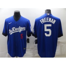 Men's Los Angeles Dodgers #5 Freddie Freeman Blue City Player Stitched Jersey