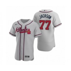 Men's Atlanta Braves #77 Luke Jackson Nike Gray Authentic 2020 Road Stitched Jersey