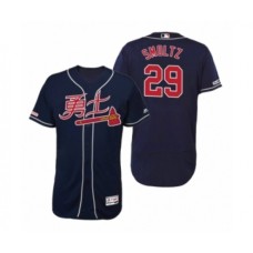 Men's 2019 Asian Heritage Month Atlanta Braves #29 John Smoltz Navy Chinese Flex Base Stitched Jersey