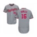 Men's Washington Nationals #16 Victor Robles Grey Road Flex Base Authentic Collection 2019 World Series Bound Baseball Stitched Jersey