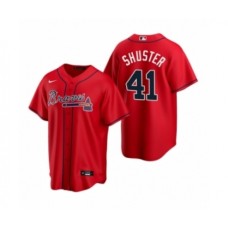 Men's Atlanta Braves #41 Jared Shuster Red 2020 MLB Draft Replica Alternate Stitched Jersey