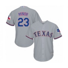 Men's Texas Rangers #23 Mike Minor Replica Grey Road Cool Base Baseball Jersey