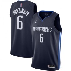 Men's Dallas Mavericks #6 Kristaps Porzingis Jordan Brand Navy 2020-21 Swingman Stitched Jersey