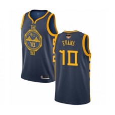 Men's Golden State Warriors #10 Jacob Evans Swingman Navy Blue Basketball 2019 Basketball Finals Bound Jersey - City Edition