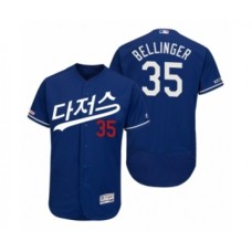 Men's 2019 Asian Heritage Month Los Angeles Dodgers #35 Cody Bellinger Royal Korean Flex Base Stitched Jersey