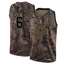 Men's Nike Portland Trail Blazers #6 Nik Stauskas Swingman Camo Realtree Collection NBA Jersey