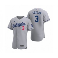 Men's Los Angeles Dodgers #3 Chris Taylor Nike Gray Authentic 2020 Road Stitched Jersey