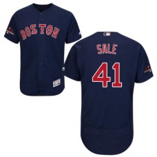 Men's Majestic Boston Red Sox #41 Chris Sale Navy Blue Alternate Flex Base Authentic Collection 2018 World Series Champions MLB Jersey