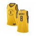 Men's Indiana Pacers #8 Justin Holiday Authentic Gold Basketball Stitched Jersey Statement Edition